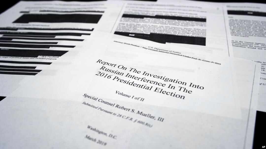 Redacted Mueller Report Released