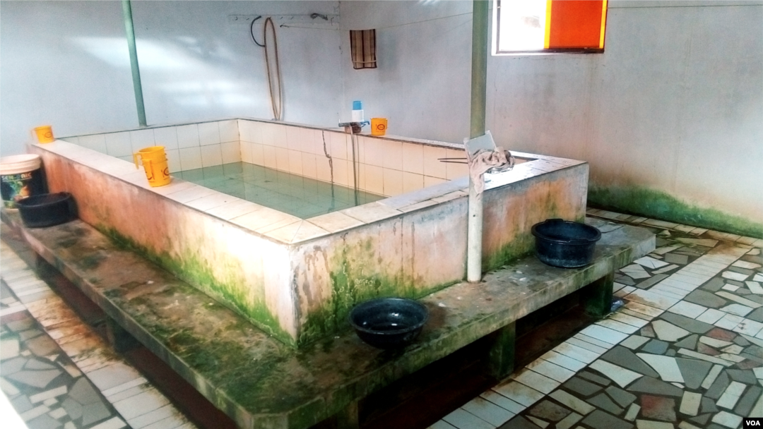 Bath House North Korean workers use near their compound in Ouakam, Dakar (Photo: Christy Lee / VOA)