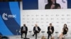 (Слева направо) Министры иностранных дел: Великобритании - Дэвид Лэмми, Франции - Жан-Ноэль Барро, Польши - Радослав Сикорский и Германии - Анналена Бербок на 61-й Мюнхенской конференции по безопасности (МКБ) в Мюнхене, Германия, 15 февраля 2025 года. (Фото ТОМАСА КИНЦЛЕ / AFP)