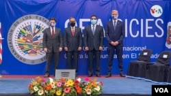 El enviado especial del Departamento de Estado de EE. UU., Ricardo Zúñiga, y el encargado de negocios de la Embajada de EE. UU, Brendan O’Brien, se reunieron este miércoles, 7 de abril, con el embajador Ronalth Iván Ochaeta.