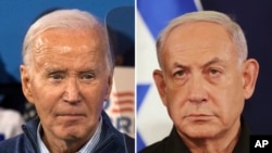 Rais Joe Biden wa Marekani (L) na Waziri Mkuu wa Israel Benjamin Netanyahu