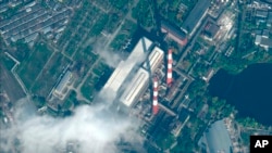 衛星照片顯示烏克蘭首都基輔地區一家發電廠遭受的損失（2022年10月12日）