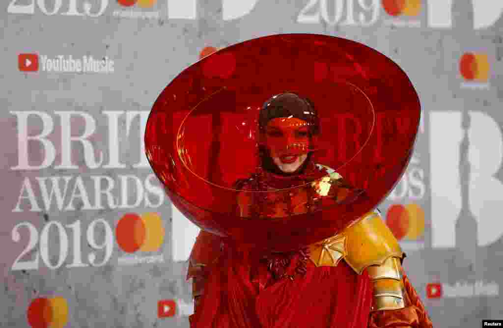 Daniel Lismore arrives for the Brit Awards at the O2 Arena in London.