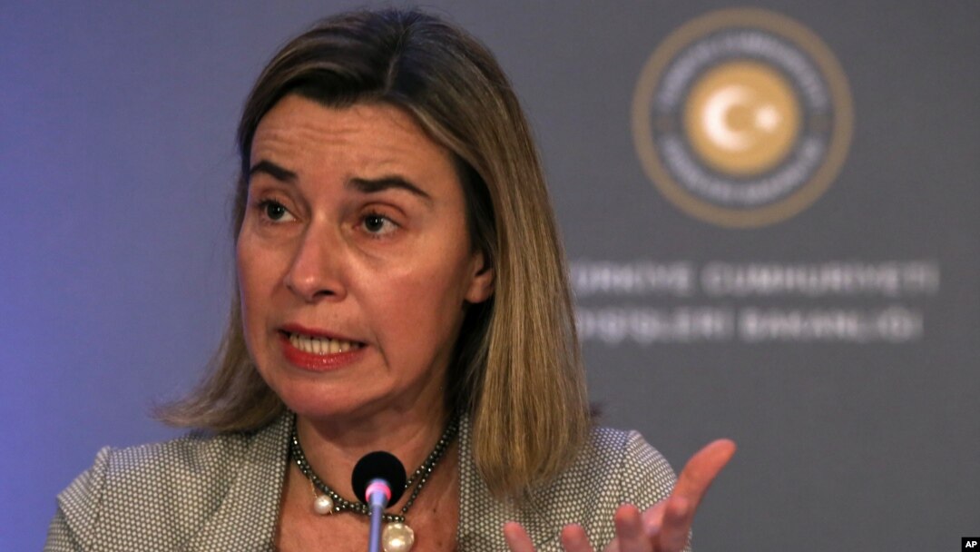 EU Foreign Affairs and Security Policy Vice President of the Commission Federica Mogherini speaks to the media in Ankara, Turkey, Dec. 8, 2014.