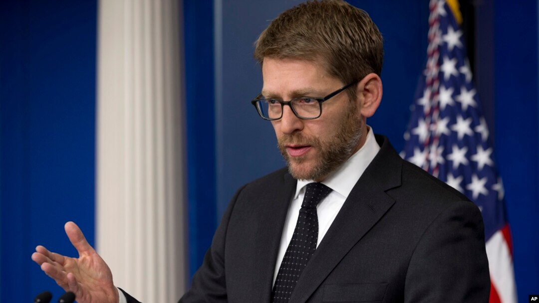 White House press secretary Jay Carney speaks during his daily news briefing at the White House in Washington,Jan. 9, 2014. (AP Photo/Jacquelyn Martin)