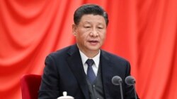 中共黨媒新華社發布的中國領導人習近平在北京舉行的中紀委會議上講話的照片。 （2022年1月18日）
