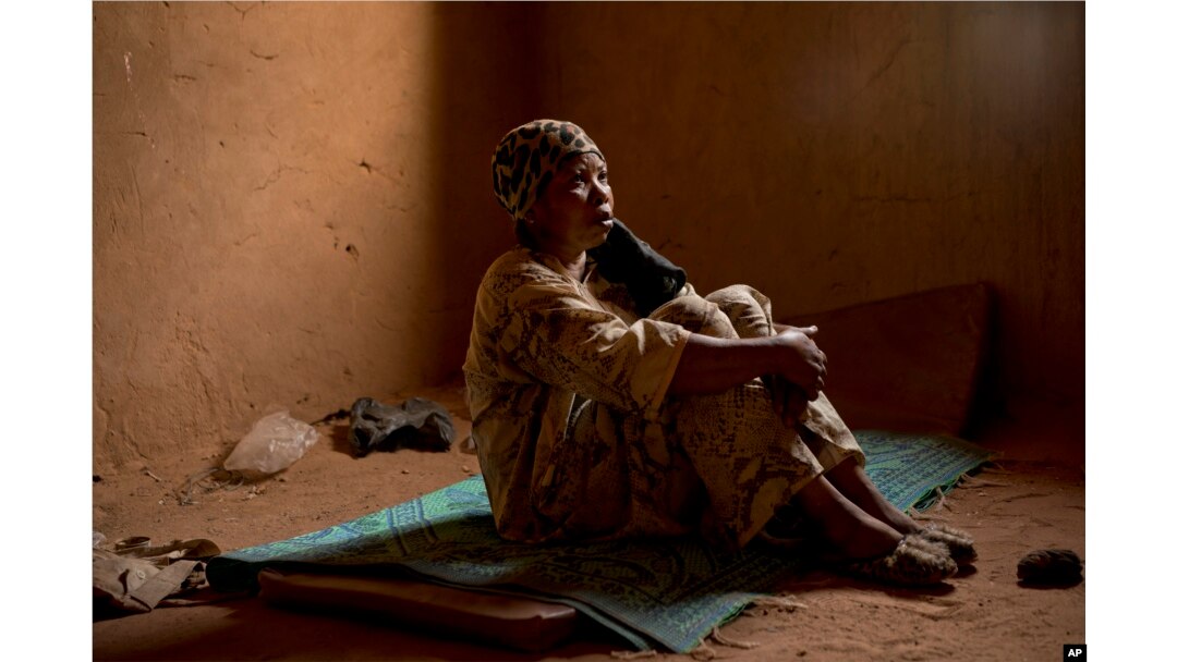 Janet Kamara, from Liberia, sits during an interview conducted in an International Organization for Migration transit center in Arlit, Niger on June 2, 2018.
