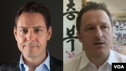加拿大前外交官康明凱(左）和商人斯帕弗被中國當局拘捕