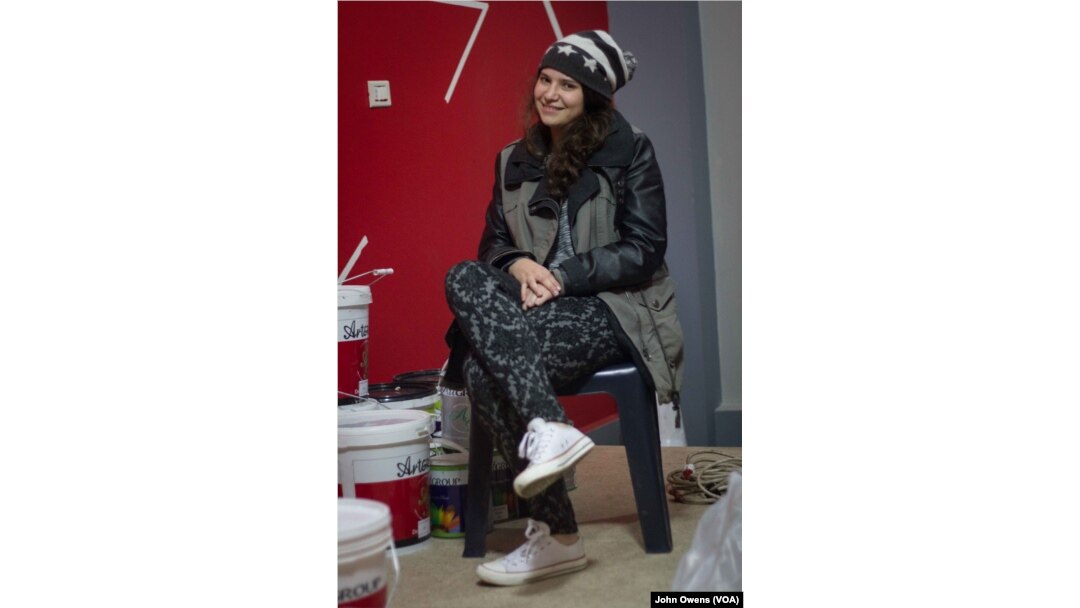 Sara Rahouly, a rapper and singer for the One Voice Team, in the group's offices.