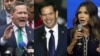 Michael Waltz, Marco Rubio e Kristi Noem, aliados do Presidente eleito