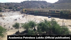Estádio do Académica Petróleos do Lobito após chuvas de 12 de Março