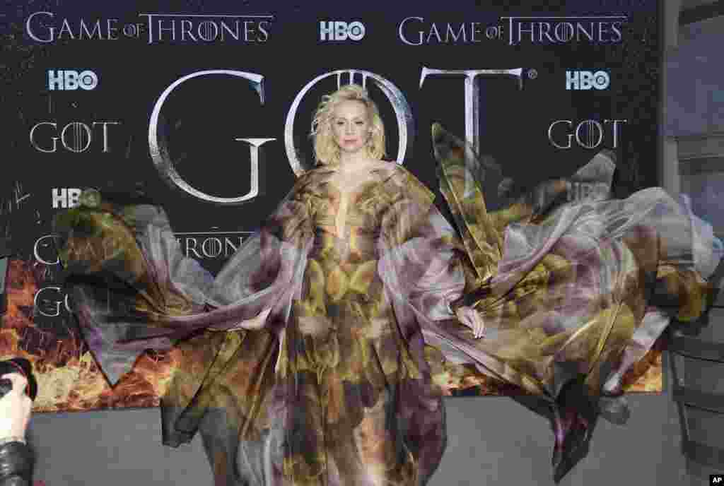 Actress Gwendoline Christie attends HBO's "Game of Thrones" final season premiere at Radio City Music Hall in New York, April 3, 2019.