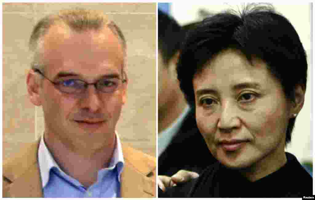 A combonation photo showing Neil Heywood and Gu Kailai.