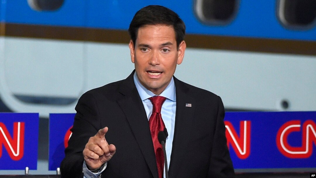 FILE - Republican presidential candidate Marco Rubio, shown during a debate Sept. 16, 2015, in Simi Valley, Calif., told ABC News that "I obviously don't come from a wealthy family."