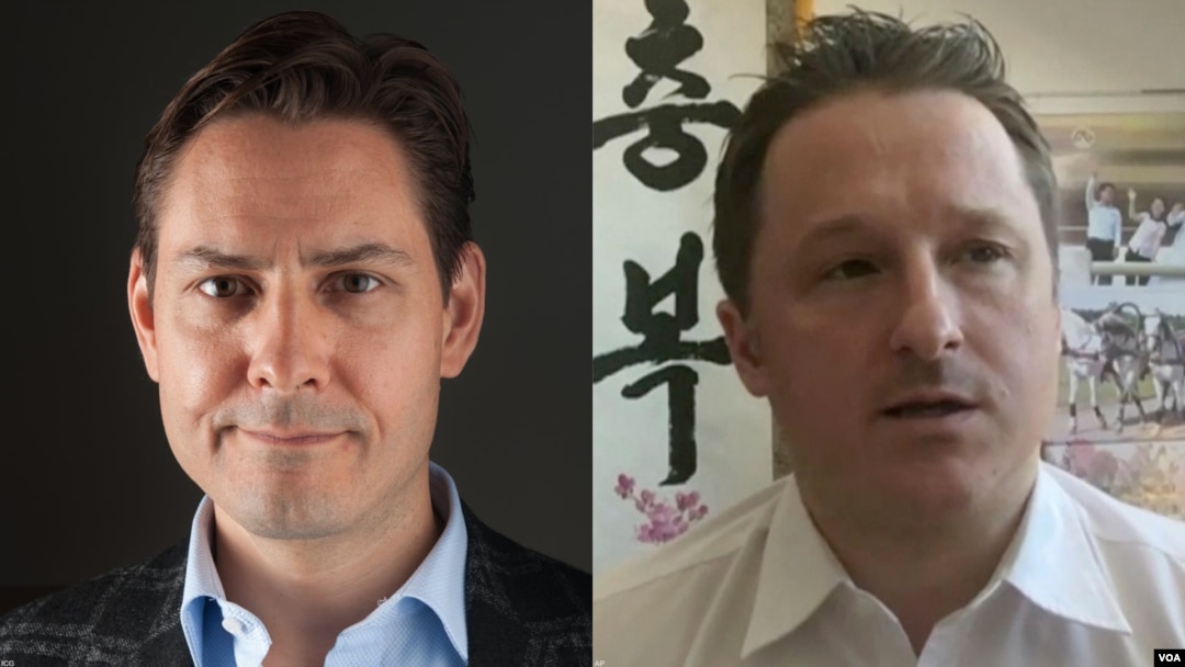 중국에서 '국가안보 위해' 혐의을 받아 억류중인 캐나다 외교관 출신 마이클 코브릭(왼쪽)과 대북사업가 마이클 스페이버.