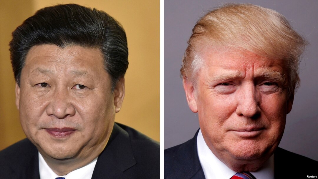 美國總統特朗普（右）中國國家主席習近平（左）