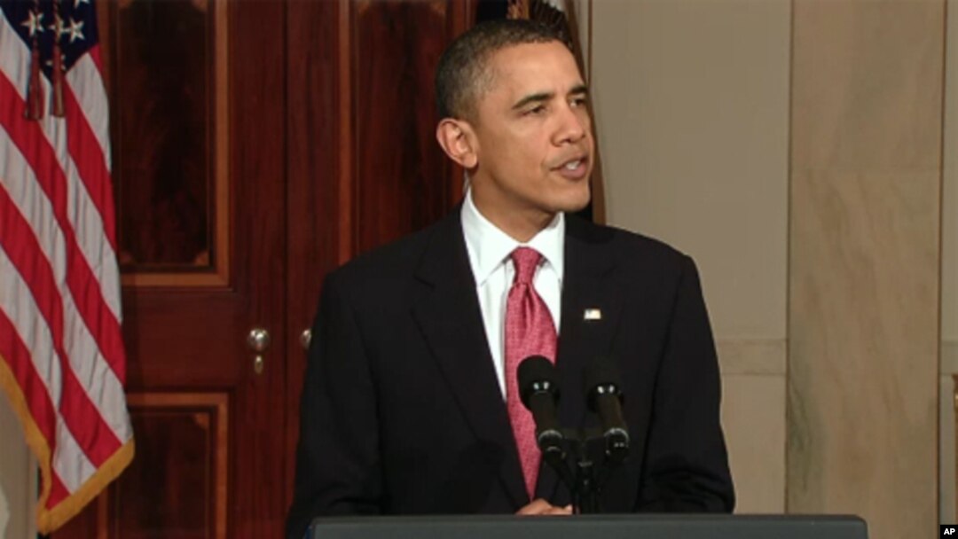 President Barack Obama talks about Egypt at the White House, February 1, 2011
