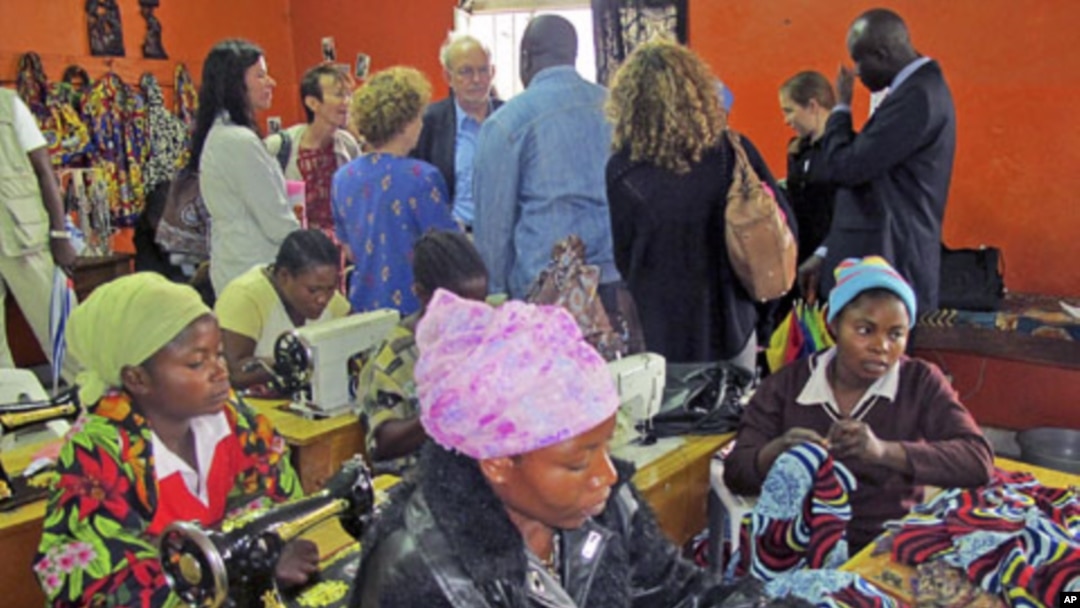 Congolese patients and rape victims learn to use sewing machines at the Heal Africa clinic in Goma, Democratic Republic of Congo, March 4, 2011