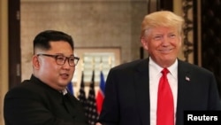 金正恩與美國總統特朗普2018年6月在新加坡舉行峰會。 