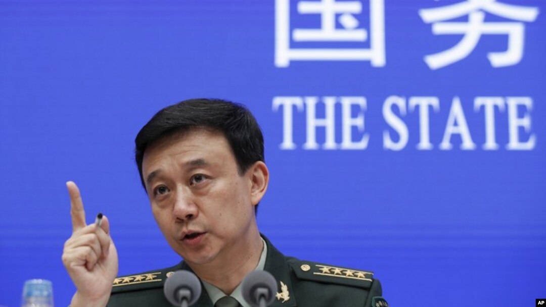 中國國防部發言人吳謙在北京中國國務院舉行的記者會上（2019年7月24日）