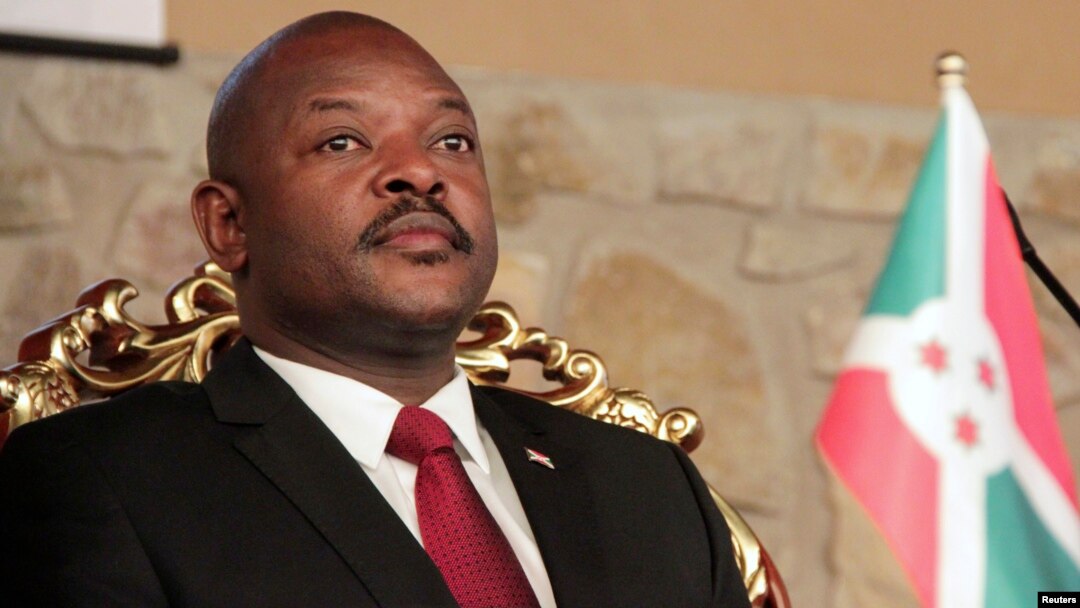 FILE - Burundi's President Pierre Nkurunziza attends the opening of a coffee conference in the capital Bujumbura, Feb. 13, 2014. 
