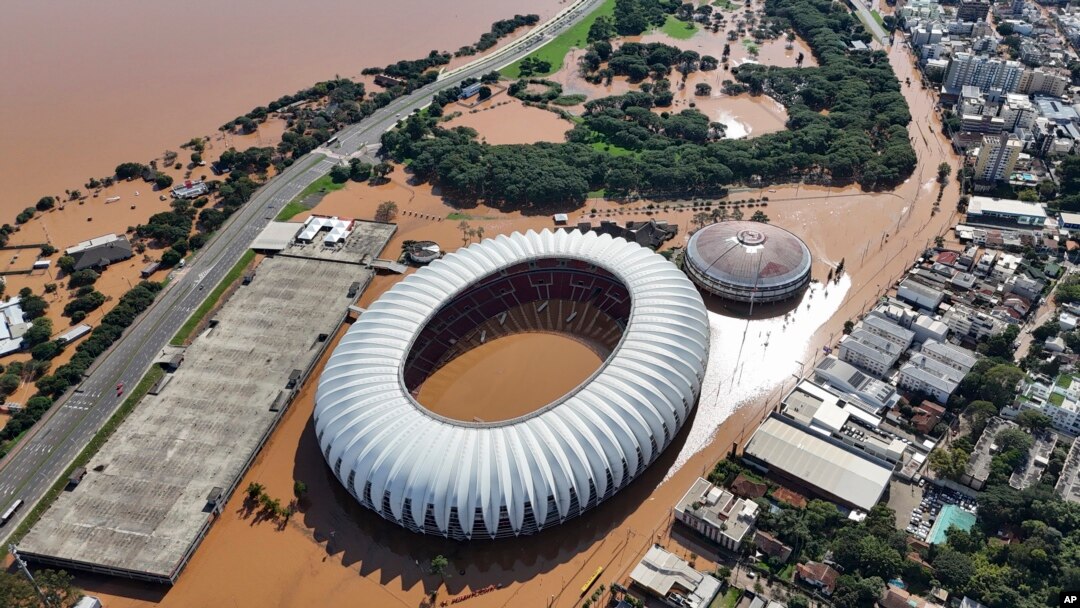 Beira Rio stadium is flooded after heavy rain in Porto Alegre, Rio Grande do Sul state, Brazil, May 7, 2024.