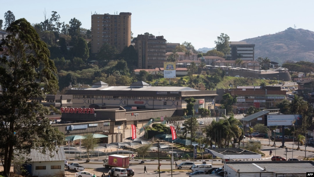 FILE - The city of Mbabane, Eswatini, is seen on July 3, 2021, following days of violent pro-democracy protests. 