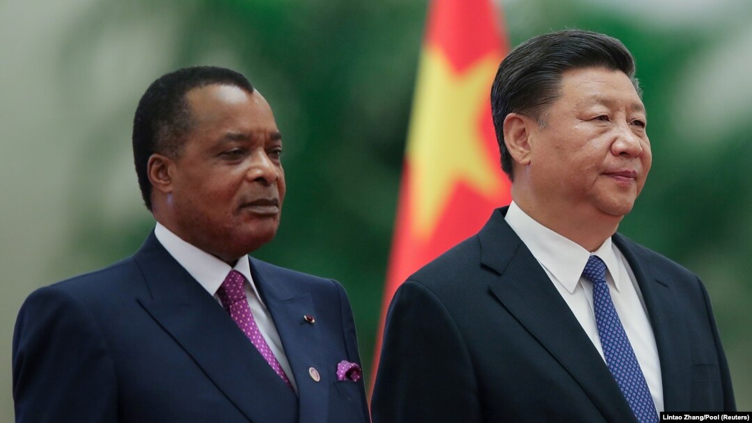 Président Denis Sassou N'guesso na mokokani wa ye Xi Jinping ya Chine na Beijing, na Chine, 5 septembre 2018.